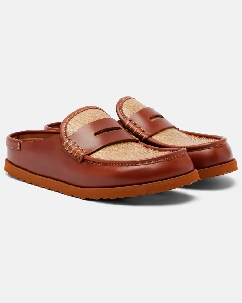 Birkenstock Mules Naples con pelle Marrone