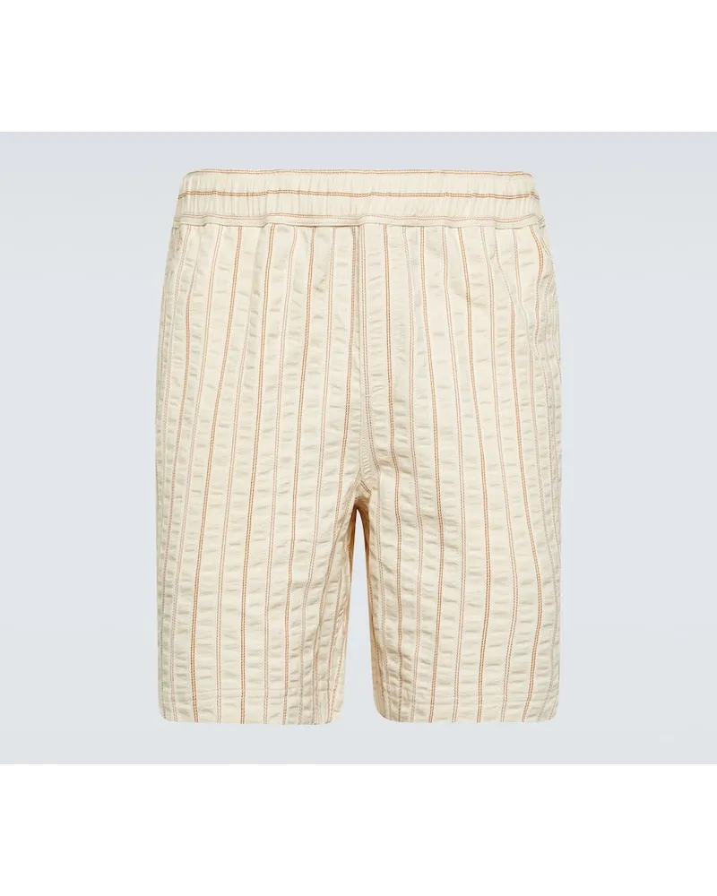 Orlebar Brown Shorts Louis in cotone a righe Bianco