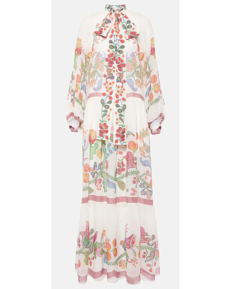 La DoubleJ Abito lungo Athena in chiffon di seta Multicolore