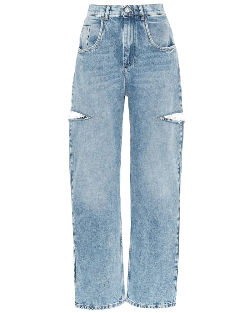 Maison Margiela Jeans a vita alta con cut-out Blu