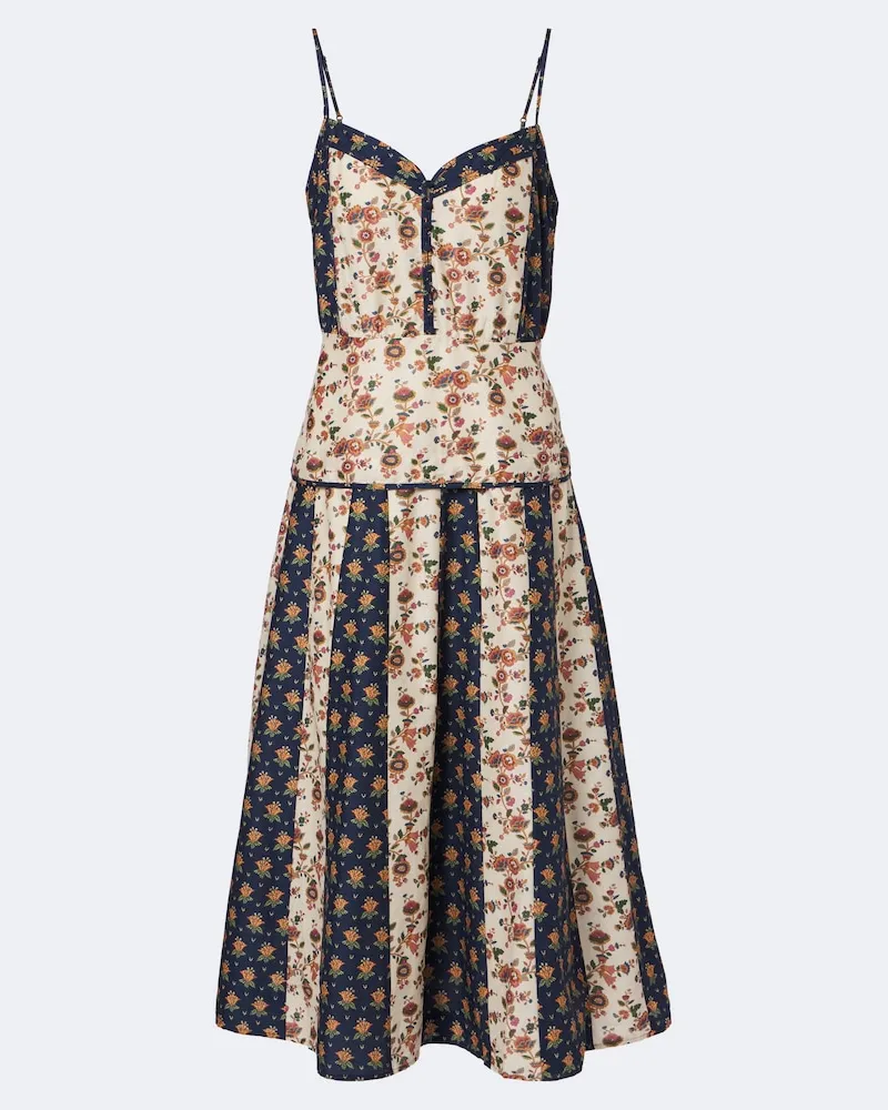 Ralph Lauren Abito midi in cotone e seta Multicolore