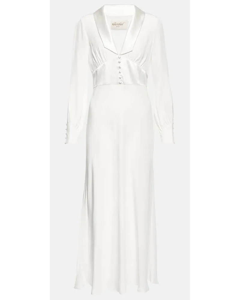 RIXO Bridal - Abito midi Jodie in seta Bianco