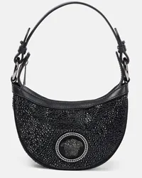 Versace Borsa a spalla Crystal Repeat Mini Nero