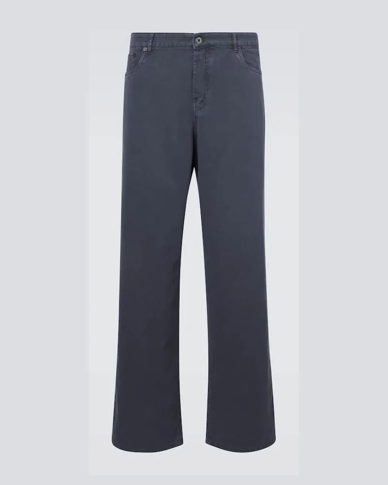 Miu Miu Jeans a gamba larga con ricamo Grigio