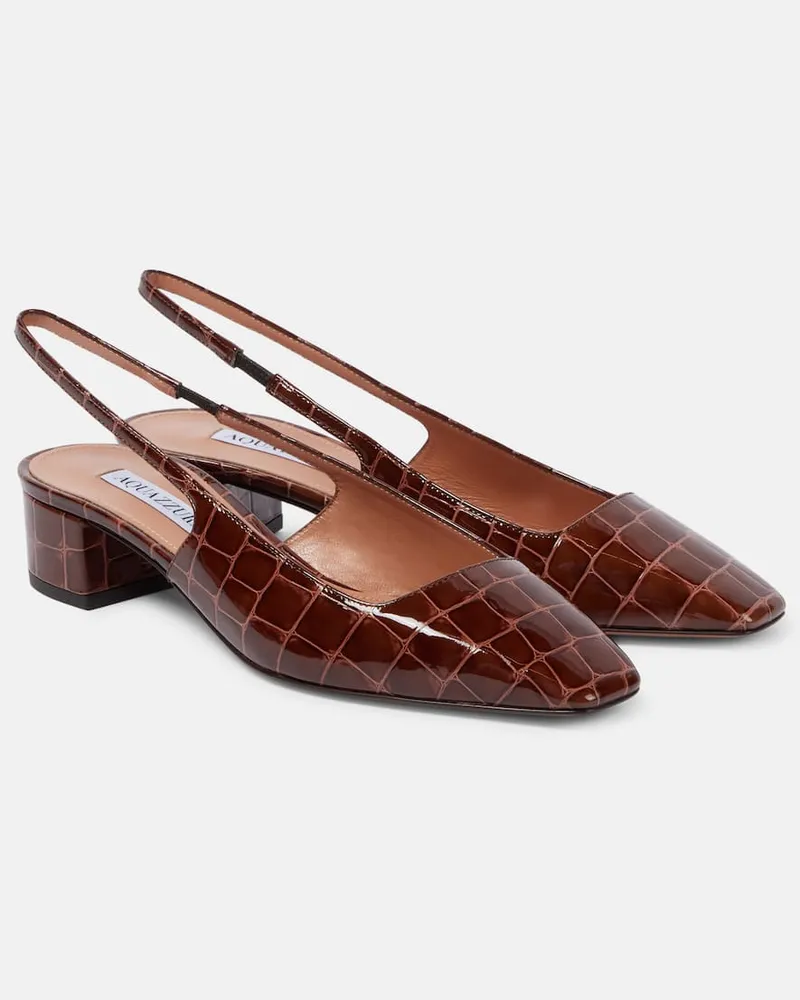 Aquazzura Pumps slingback Ginza 35 in pelle Marrone