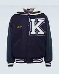 Kenzo Giacca varsity Sailor in pelle Blu