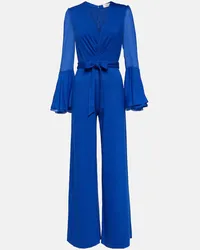 Diane von Furstenberg Jumpsuit a gamba larga Shing in jersey Blu