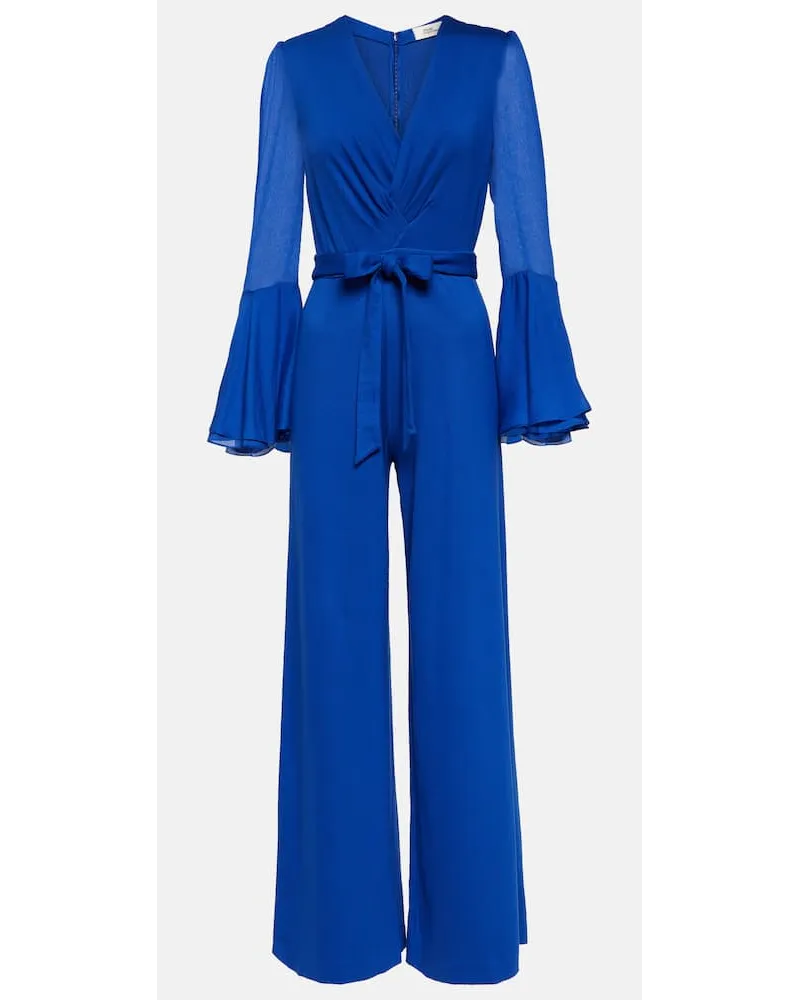 Diane von Furstenberg Jumpsuit a gamba larga Shing in jersey Blu