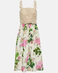 Oscar de la Renta Abito midi in pizzo guipure Multicolore