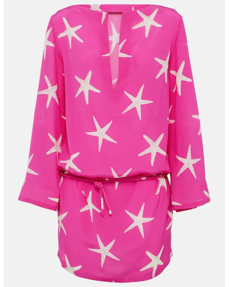 Valentino Garavani Miniabito in seta con stampa Rosa