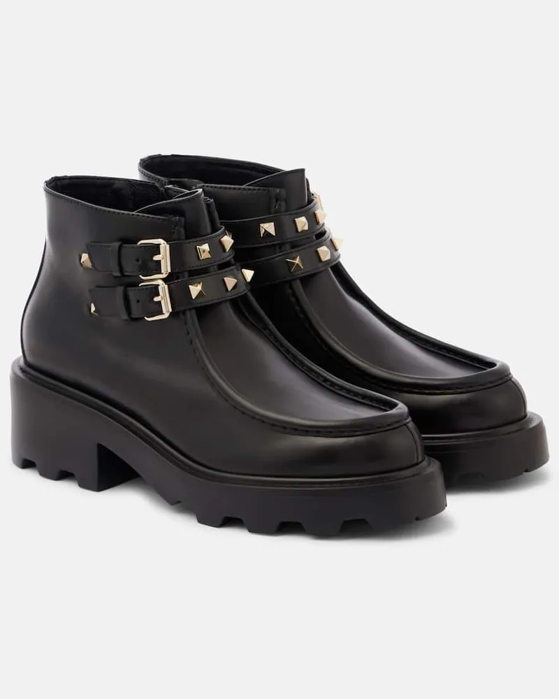 Valentino Garavani Stivaletti Rockstud in pelle Nero