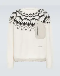 and wander Pullover Lopi in misto lana fair isle Bianco