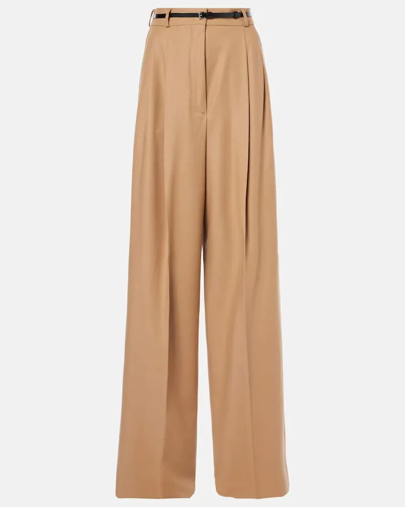 SPORTMAX Pantaloni a gamba larga Kiens12 in misto lana Beige