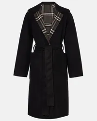 Burberry Cappotto a portafoglio in lana Nero