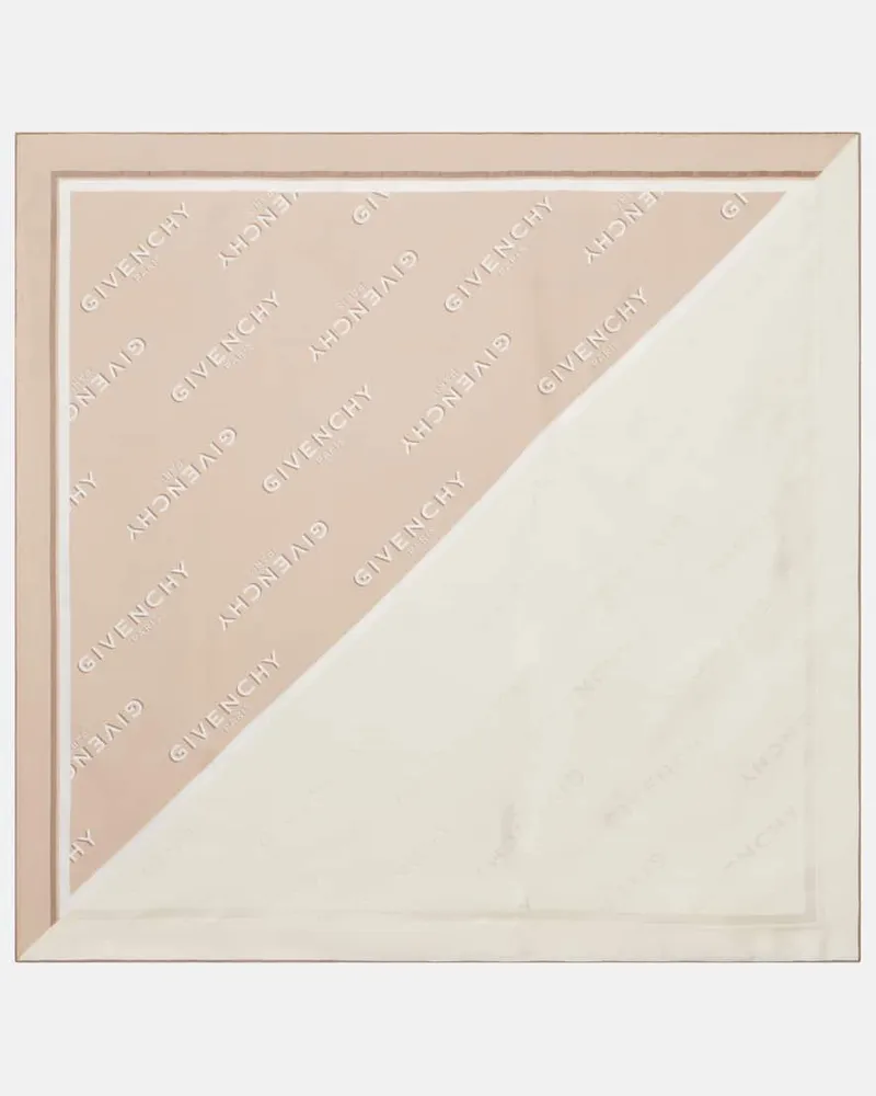 Givenchy Foulard in twill di seta con logo Multicolore