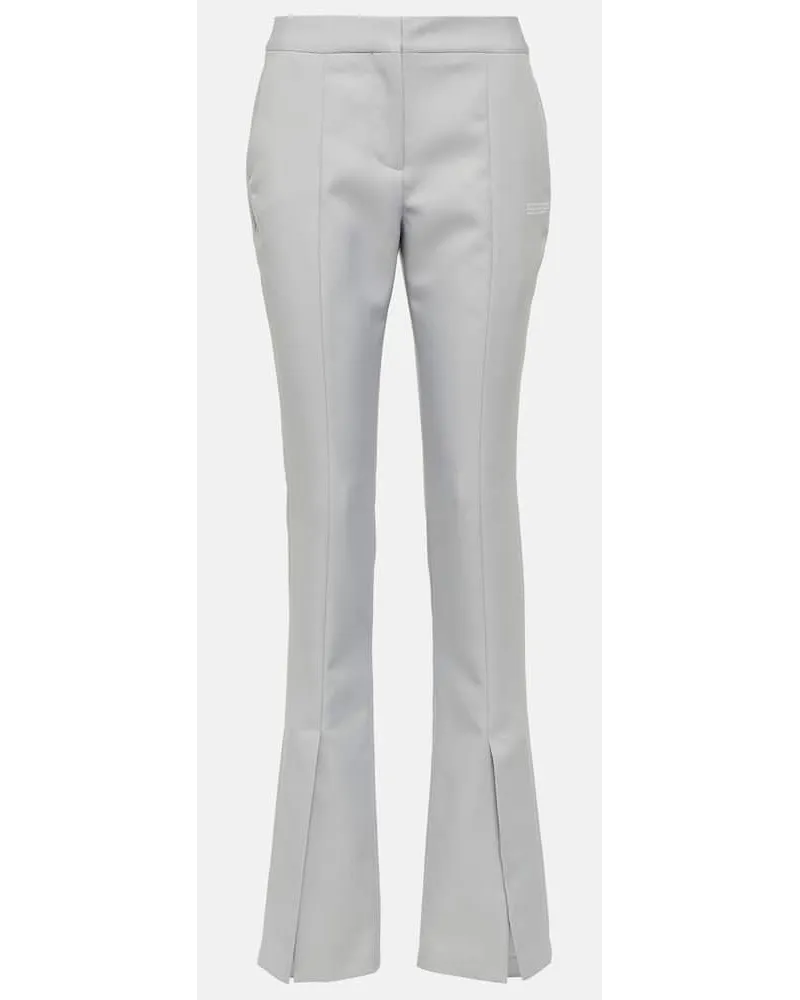 OFF-WHITE Pantaloni flared in tessuto tecnico Bianco
