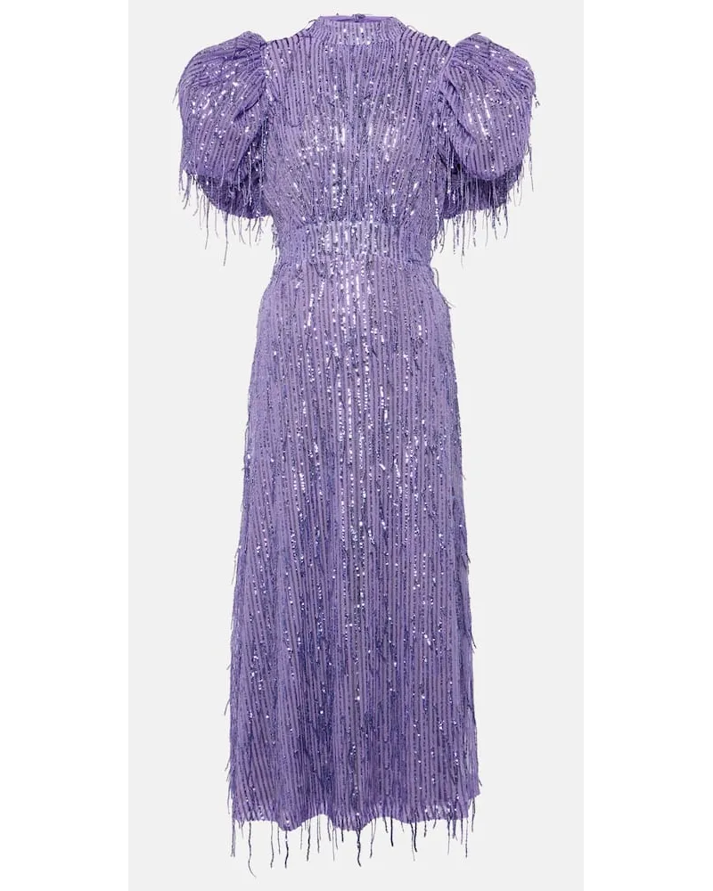 ROTATE Birger Christensen Abito midi Noon con paillettes Viola
