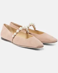 Jimmy Choo Ballerine Ade in suede con Rosa