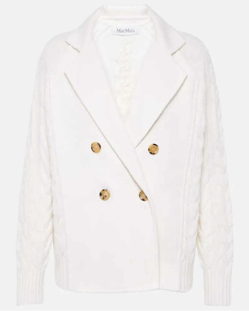 Max Mara Cardigan Micio in lana e cashmere Bianco