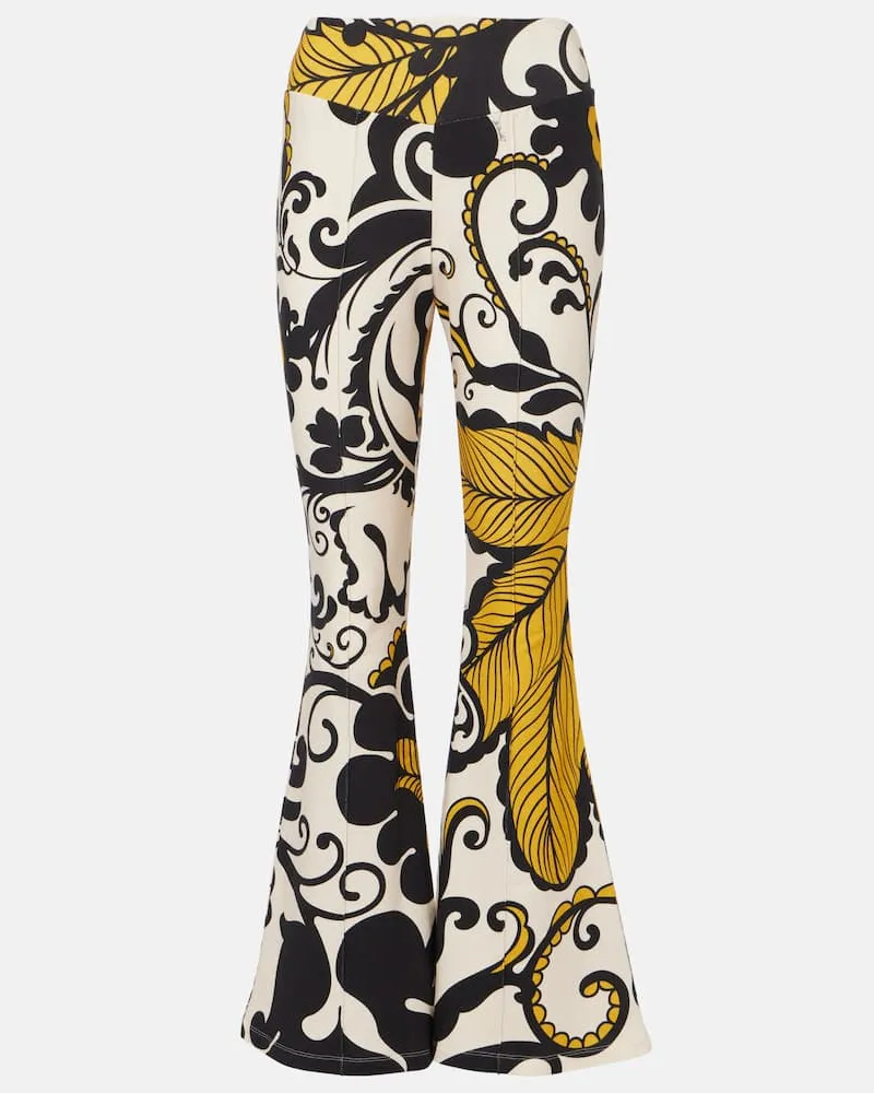 La DoubleJ Pantaloni flared Meditation in misto cotone con stampa Multicolore