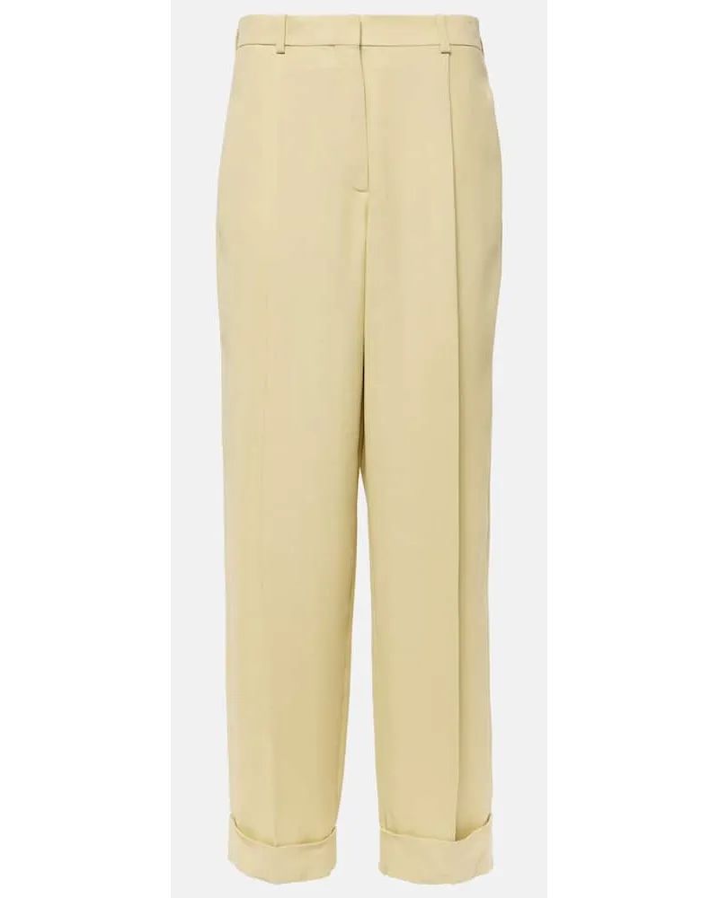 The Row Pantaloni a gamba larga Tor in crÃªpe Giallo