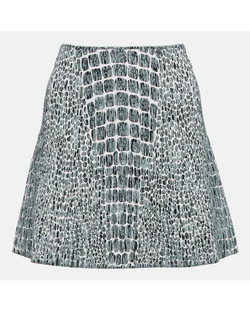 Alaïa AlaÃ¯a Minigonna in jacquard con stampa Blu