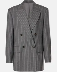 Brunello Cucinelli Blazer doppiopetto in lana vergine Grigio