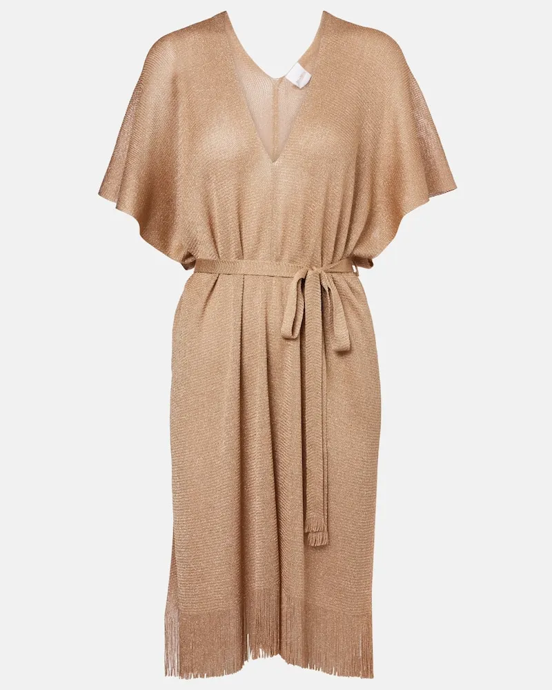 Max Mara Copricostume Donnola con frange Marrone
