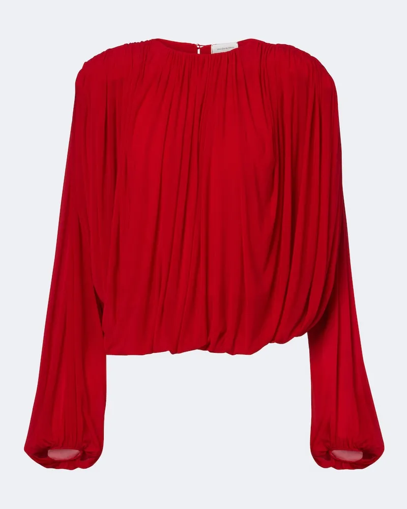 Magda Butrym Top in crepe con drappeggio Rosso