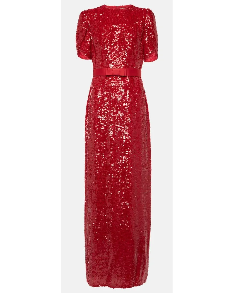 Erdem Abito lungo con paillettes Rosso