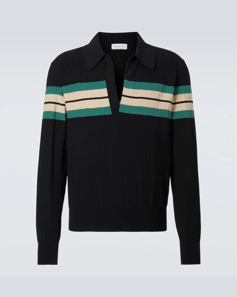 Dries van Noten Polo a righe Nero