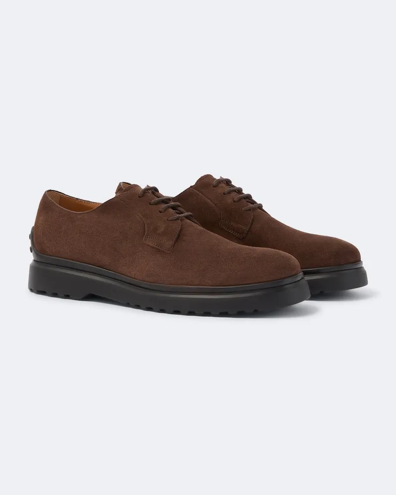 TOD'S Scarpe stringate in suede Marrone