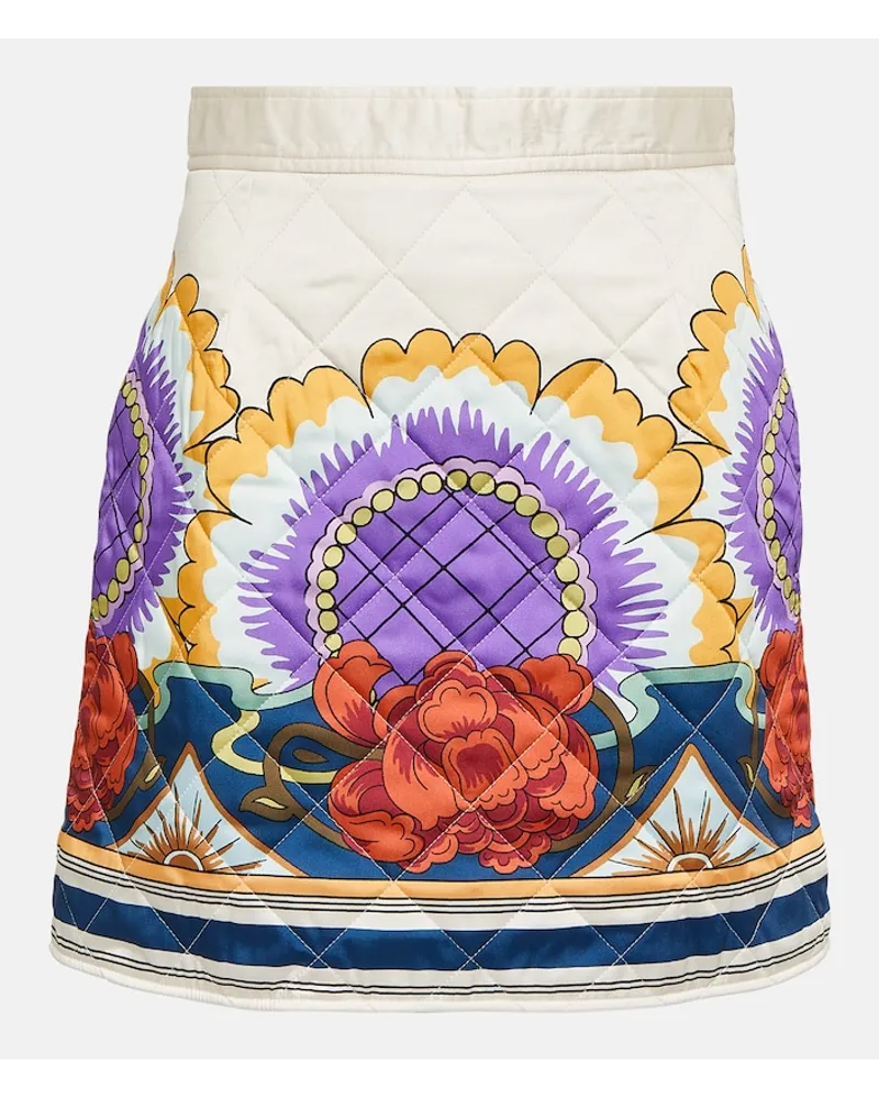 La DoubleJ Minigonna Edie in twill trapuntato Multicolore