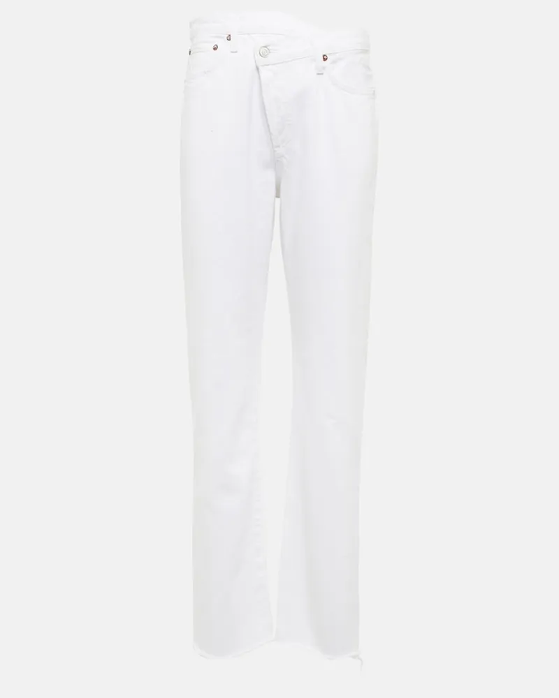AGOLDE Jeans regular Criss Cross a vita alta Bianco