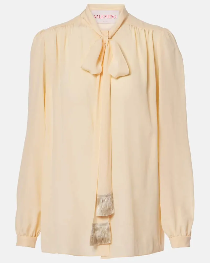 Valentino Garavani Camicia in seta crÃªpe de chine Beige