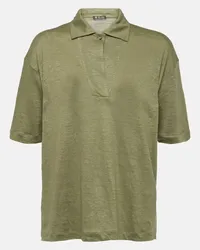 Loro Piana Polo in lino Verde