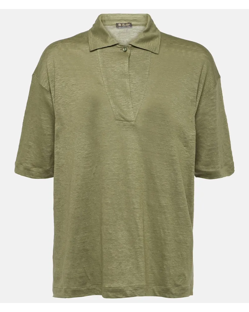 Loro Piana Polo in lino Verde