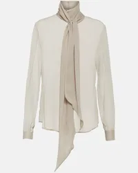 Saint Laurent Blusa in seta Beige