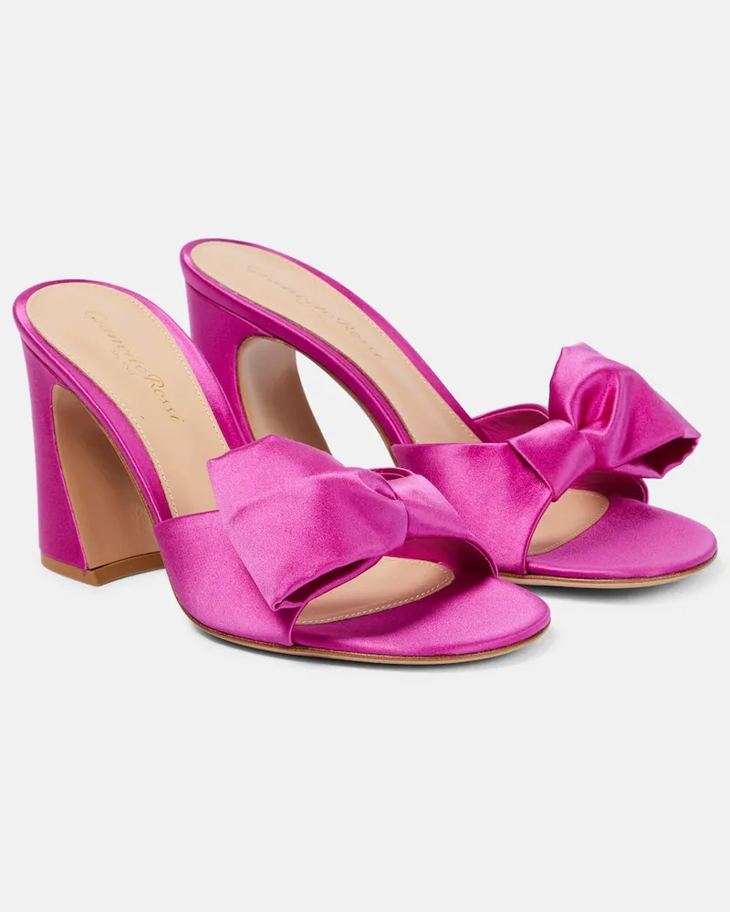 Gianvito Rossi Mules Rosie in raso Rosa