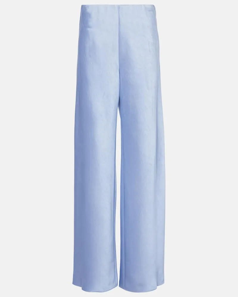 Vince Pantaloni a gamba larga in raso Blu