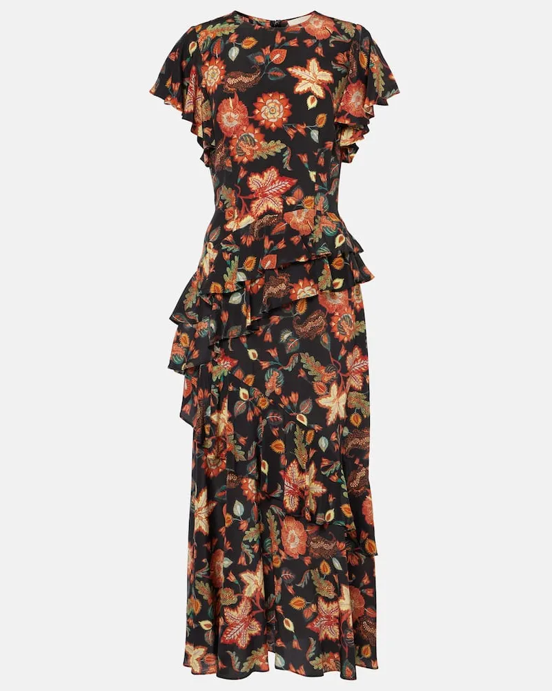 Ulla Johnson Abito Amaia in seta crÃªpe de chine Nero