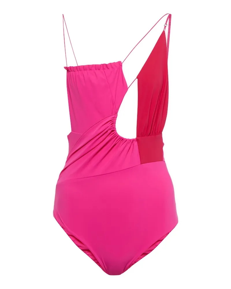 Nensi Dojaka Costume intero asimmetrico con cut-out Rosa
