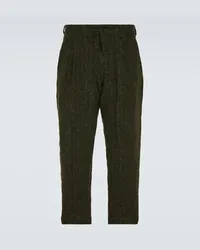 Comme des Garçons Comme des Garçons Homme Deux Pantaloni da abito in tweed di lana Verde