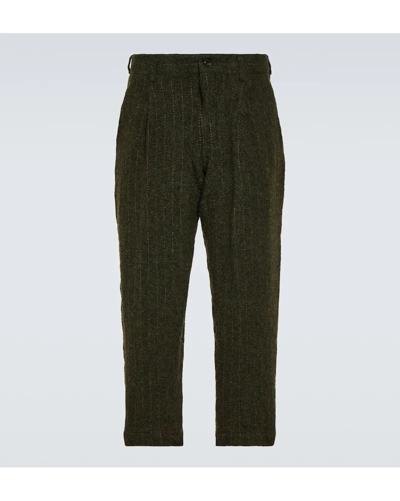 Comme des Garçons Comme des Garçons Homme Deux Pantaloni da abito in tweed di lana Verde