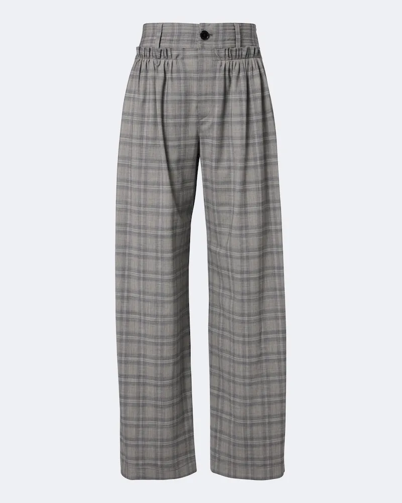 Isabel Marant Pantaloni Mayera in misto lana a quadri Grigio