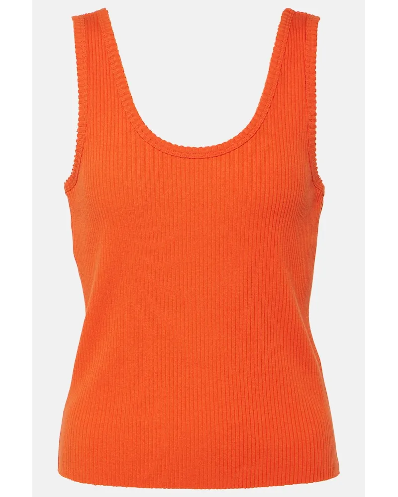 Vince Top in misto cotone a coste Rosso