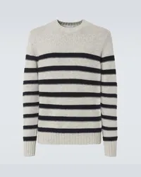 ALLUDE Pullover in lana e cashmere a righe Grigio