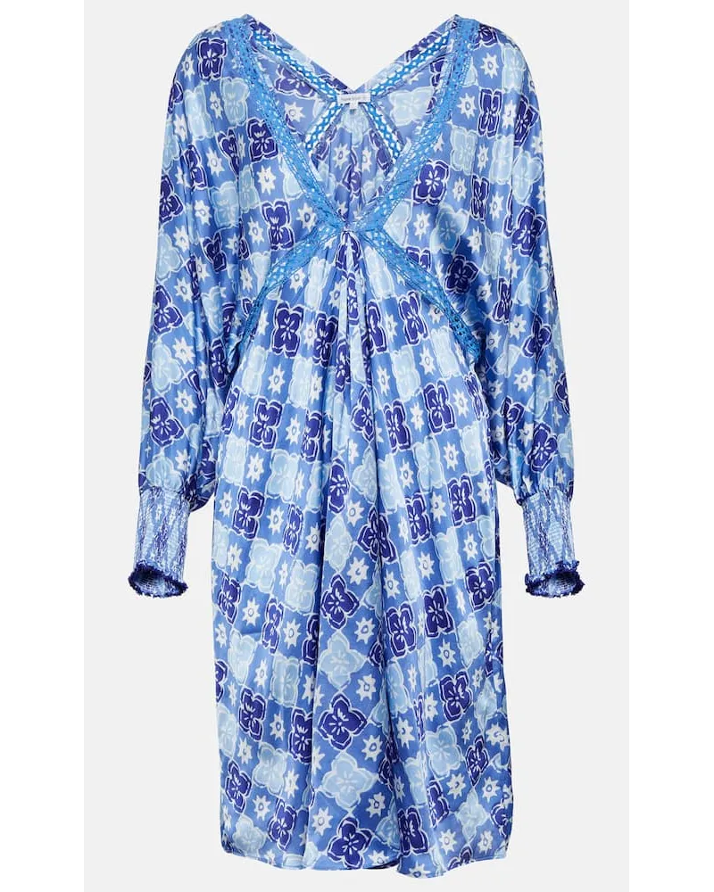Poupette St Barth Miniabito asimmetrico Allegra Blu