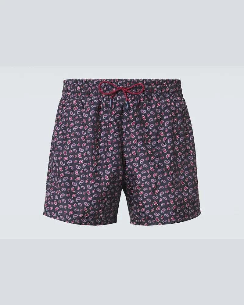 Etro Costume da bagno con stampa paisley Blu