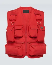 Prada Gilet in cotone Rosso